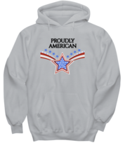 Independence Day Hoodie Proudly American Ash-H - £25.48 GBP