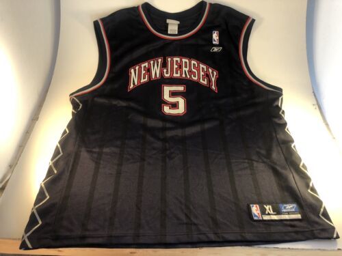 Primary image for Authentic On Court Reebok NBA New Jersey Nets Jason Kidd #5 Jersey Size XL