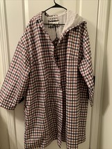 Ava &amp; Viv Women&#39;s Plus Size Water Resistant Rain Coat Button Size 3X Tan Plaid - $49.40