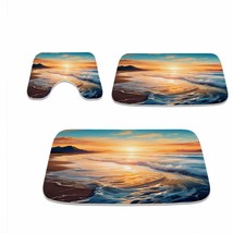 Ocean Wave Mountain Sunset Bathroom Rug Set 3 Pieces - $1,374.97 MXN