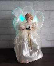 Fiber Optic Angel Tree Topper Christmas Lighted Figure 14&quot; Color Changing In Box - $44.99