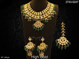 VeroniQ Trends-Designer High Quality Gold Plated Kundan Bridal Necklace set  - £169.34 GBP