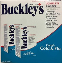 2 x Buckley&#39;s Complete cold &amp; flu syrup 250ml each from Canada - £51.37 GBP