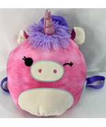 Squishmallows Unicorn Backpack Bag 12 inch Pink Winking with Purple Moha... - £11.88 GBP