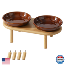Havniva Elevated Ceramic Cat Dish Wide Whisker Friendly Anti-Slip Food &amp;... - $38.21