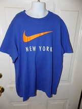Nike New York Blue Short Sleeve T-Shirt Size L Boy&#39;s EUC - £11.48 GBP