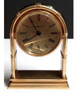 Howard Miller Quartz Mantel Desk Table Brass Plated 6.5&quot;h Clock *Works* - £23.74 GBP