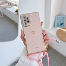 Love Heart Crossbody Lanyard Strap Phone Case For Samsung Galaxy S21 S20 S22 S23 - £5.84 GBP