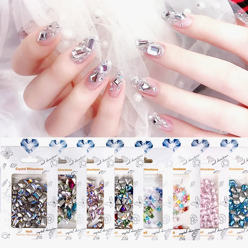 K9 Gems Wholesale Manicure Decoration Nail Charms Crooked Heart Rhinesto... - £7.95 GBP+
