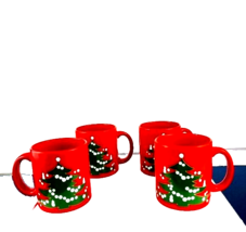Waechtersbach W Germany Set of Four Christmas Tree Mugs - $59.39