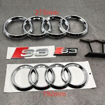 Chrome Audi S3 Emblem Set | 273mm Front Rings 192mm Rear Rings S3(Chrome... - $80.99