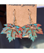 Retro Distressed Hollow Leaf Earrings Fall Fashion - $12.00