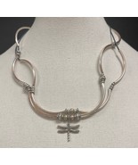 Vintage Lizzy James Gold Tone Necklace Dragonfly Links &amp; Cord - $427.65 MXN