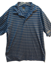 Greg Norman Polo XL large blue striped short sleeve shirt men REPREVE on... - $15.58