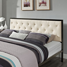 Mia King Fabric Bed Brown Beige MOD-5184-BRN-BEI-SET - £341.55 GBP