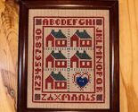 Framed Cross-Stitch Needle Work Houses - $17.82