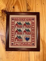 Framed Cross-Stitch Needle Work Houses - $17.82