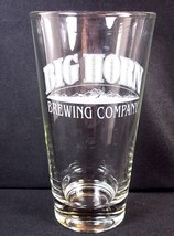 Pint Beer Glass Big Horn Brewing Co white mountains logo decal - £7.27 GBP