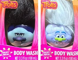 Dreamworks Trolls Body Wash Heads Set Of 2 Net Wt 3.3 Fl Oz - £7.81 GBP