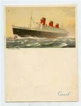 Cunard Line Menu RMS Queen Mary Cover 1958 - $14.85