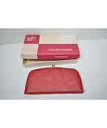 NEW VTG Deadstock 1980s Crestcraft Red Women&#39;s Ladies Clutch Coin Purse ... - £18.00 GBP