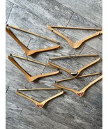 Lot Of 6 Wooden Suit Hangers Coat &amp; Pants Vintage Mixed Wood Metal Trouser - €28,70 EUR