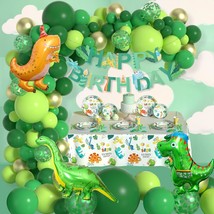 Dinosaur Birthday Balloons Garland Arch Kits With Tablewear, Include Dino Foil B - £36.06 GBP