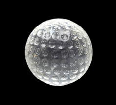 Oleg Cassini Crystal Glass Golf Ball Paperweight Clear Signed 3&quot; - £12.33 GBP