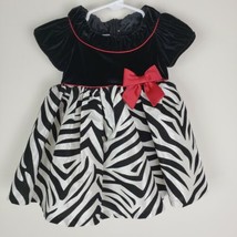 Bonnie Baby Dress 6-9 M Red White Black Zebra Special Occasion Holiday Diaper - £11.14 GBP