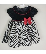 Bonnie Baby Dress 6-9 M Red White Black Zebra Special Occasion Holiday D... - £10.96 GBP