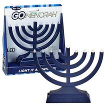 Rite Lite Go Mini Metallic Dark Blue Electric Menorah - Chanukah Menorah Jewish  - $19.79