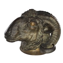 Unique Victorian Patinated Bronze Ram Head Humidor Tobacco Jar Inkwell 1... - £2,372.68 GBP