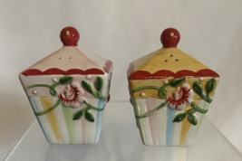 Sakura Mary Engelbreit Cherry Blossom Hand Painted Salt And Pepper Shakers - £15.80 GBP