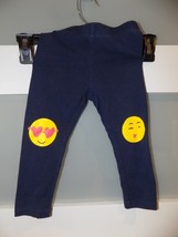 CREWCUTS NAVY BLUE EMOJIS LEGGINGS SIZE 2 GIRL&#39;S EUC - £14.62 GBP