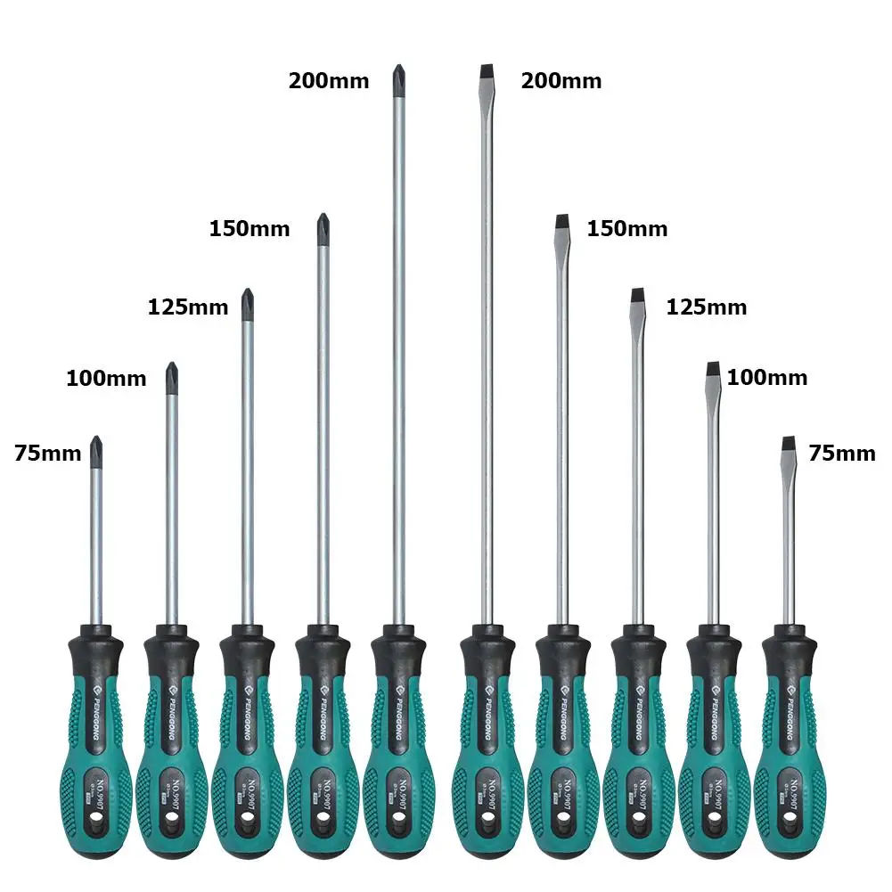 10pcs 75-200mm Multi-function PP Handle Security Insulated Screwdrivers Electric - £218.36 GBP