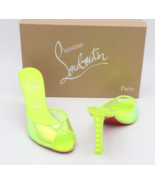 NIB Christian Louboutin Condorapik Yellow Iridescent Spike Mule Sandals ... - $525.00