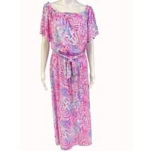 Lilly Pulitzer Women&#39;s Pink Floral Dress Long, Stretch Size L SKU 4500 - $77.54