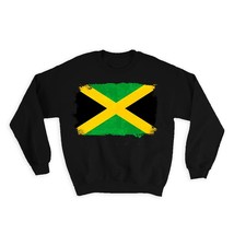 Jamaica : Gift Sweatshirt Distressed Flag Vintage Jamaican Expat Country - £22.87 GBP