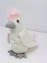 TY kuku Beanie Baby 1998 Plush Stuffed Bird Animal Toy White Pink Parrot - £8.91 GBP