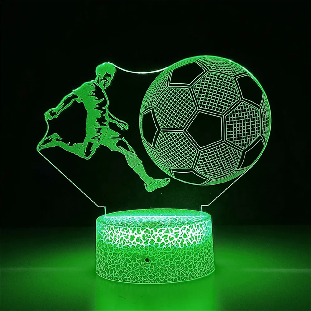 Anime Football Figure 3D Led Night Light Home Room Decoration Table Lamp  - £5.91 GBP