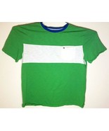 Tommy Hilfiger 100% Cotton Textured Men&#39;s T Shirt Green White Blue Crew ... - $9.85