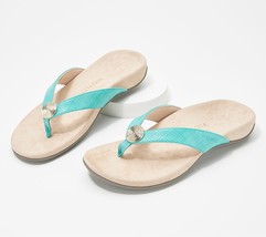 Vionic Woven Thong Sandals with Metallic Detail - Hilda in Teal 8 1/2M - £53.37 GBP