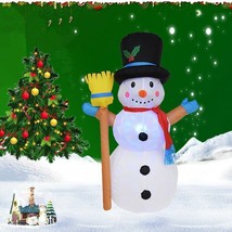 Christmas Inflatables Snowman with Broom Decor Built-in LED Lights  - 5FT - £27.68 GBP