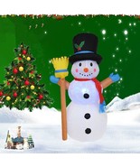 Christmas Inflatables Snowman with Broom Decor Built-in LED Lights  - 5FT - £27.24 GBP