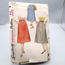 Vintage Sewing PATTERN Simplicity 4375, Simple to Make Misses 1953 Gored Skirt, - £15.99 GBP
