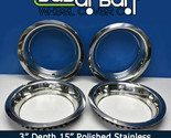 1515D3 CHEVY GM 3&quot; DEPTH STEEL 15x8 RALLY WHEEL TRIM RINGS BEAUTY RINGS ... - £93.85 GBP