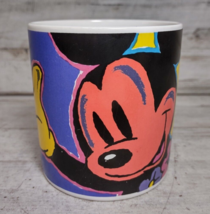 Vintage Disney Applause Mickey and Minnie Pop Art Colorful Coffee Mug Korea - £4.82 GBP