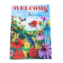Garden House Flag Butterfly Welcome Summer Spring 12.5&quot; x 18&quot; Indoor Out... - £6.34 GBP