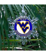 WVU West Virginia Mountaineers Snowflake Lit Holiday Christmas Tree Orna... - £12.88 GBP