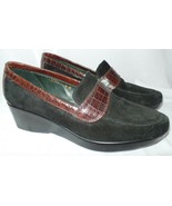 Donald J Pliner Made in Italy Black Suede W Brown Croc Accents SEMA Sz 8... - £27.26 GBP